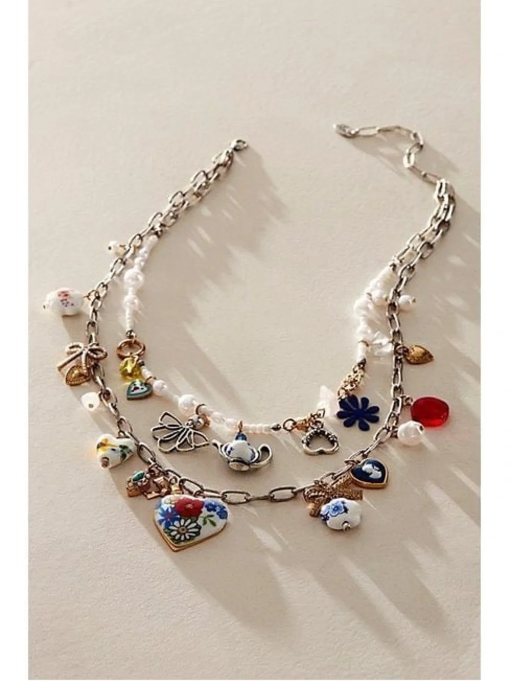 Free People Maxamillion Charm Necklace Coquette Candy NWOT